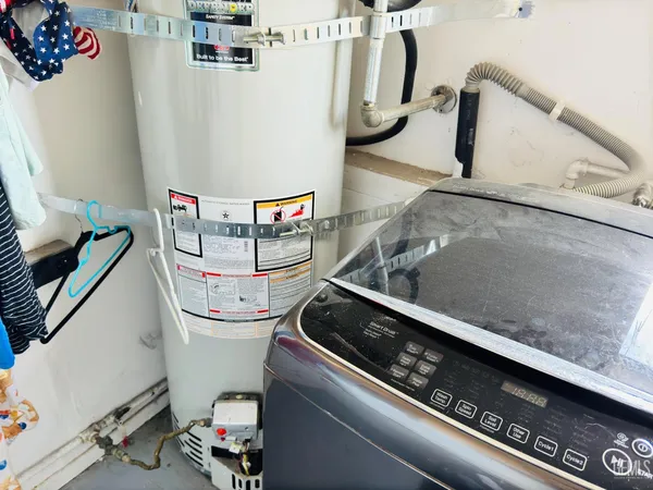 a close view of water heater room