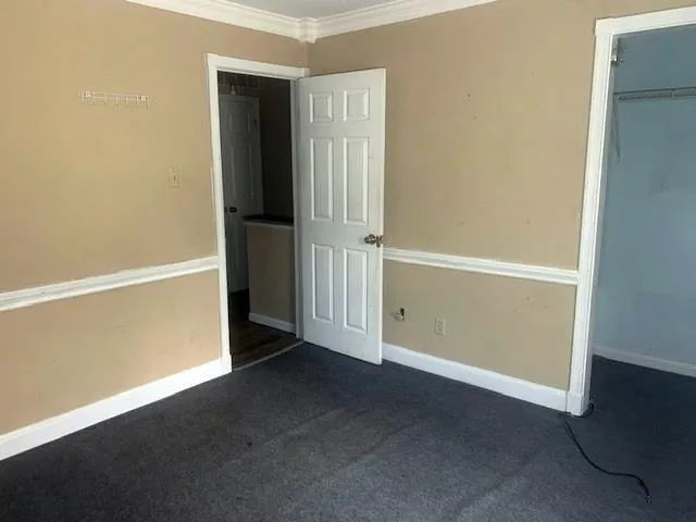an empty room with closet