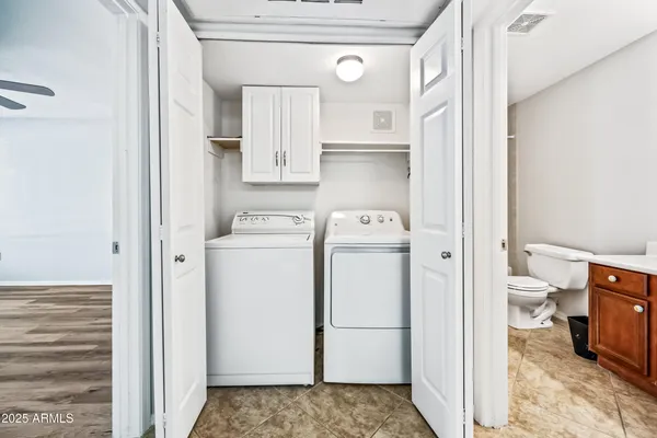 a living room with furniture