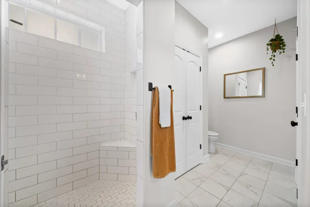 a bathroom with a shower