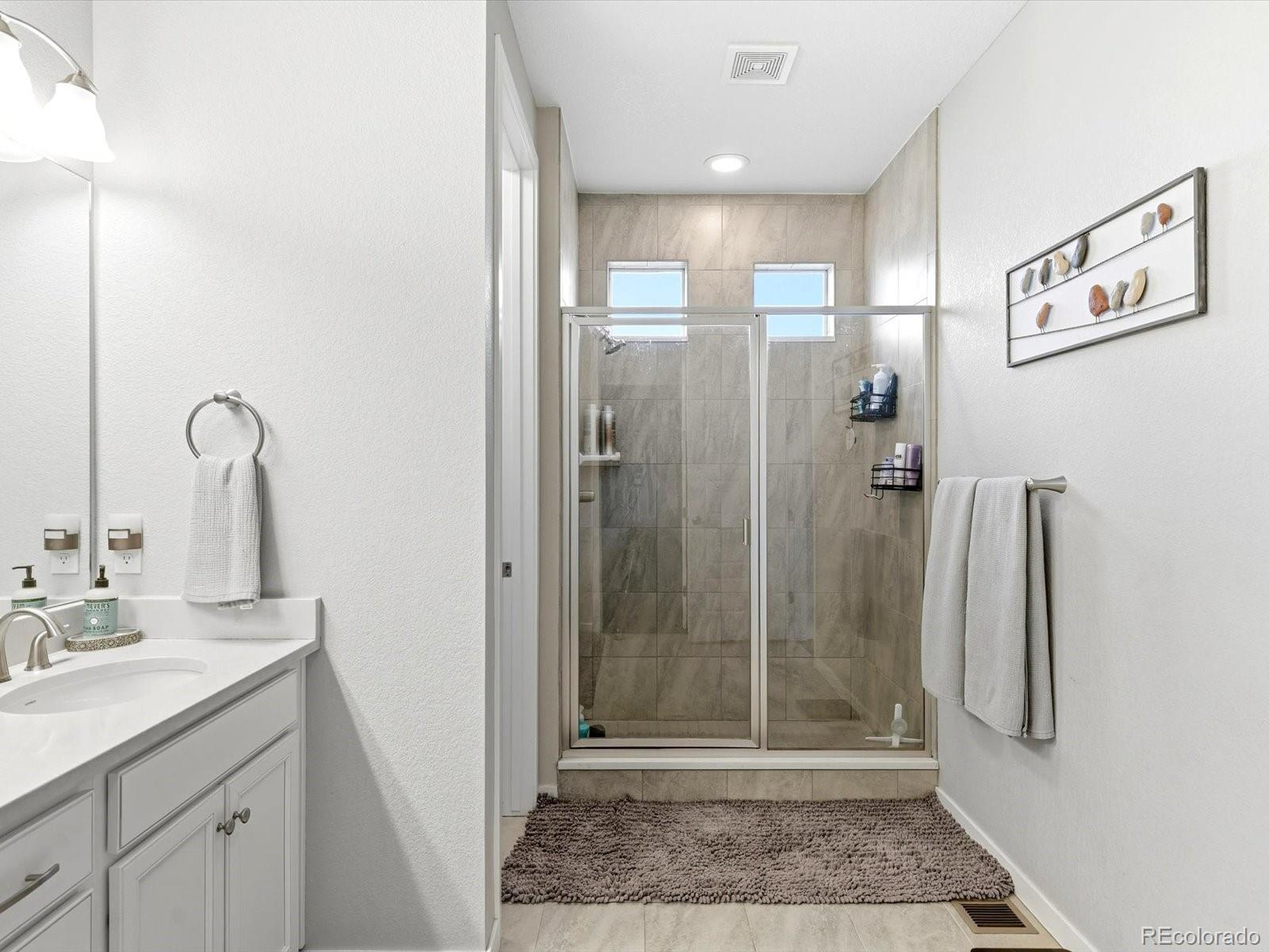 8338 Rivulet Point Highlands Ranch, CO 80129 - Photo 35 of 50 a bathroom with a shower and a sink