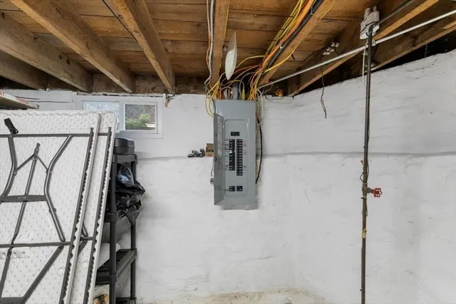 a utility room with cabinets