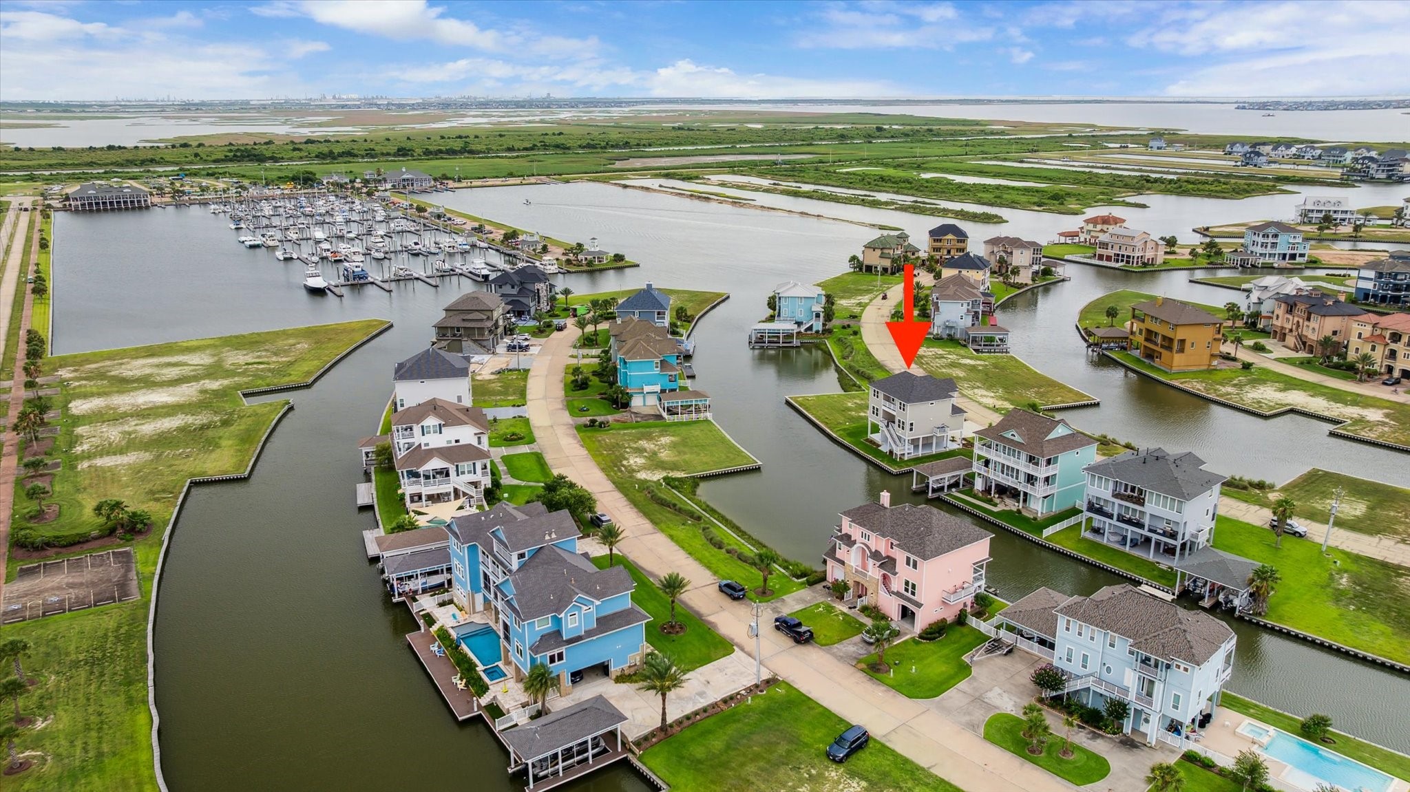 14 Fleming Hitchcock, TX 77563 - Photo 6 of 50 an aerial view of ocean and residential houses with outdoor space