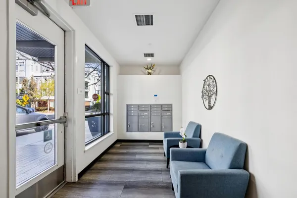 a view of hallway with stairs