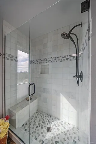 a bathroom with a shower