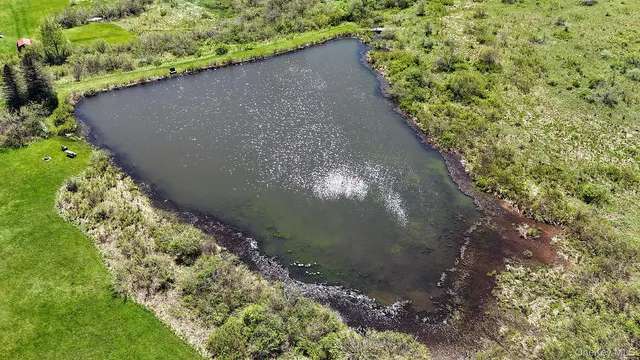 a view of a lake with a mountain in the background