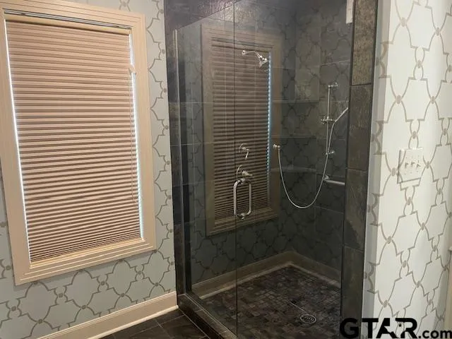 a bathroom with a shower