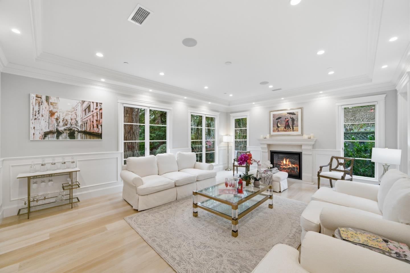 830 Bromfield Road San Mateo, CA 94402 - Photo 27 of 93 a living room with furniture and a fireplace