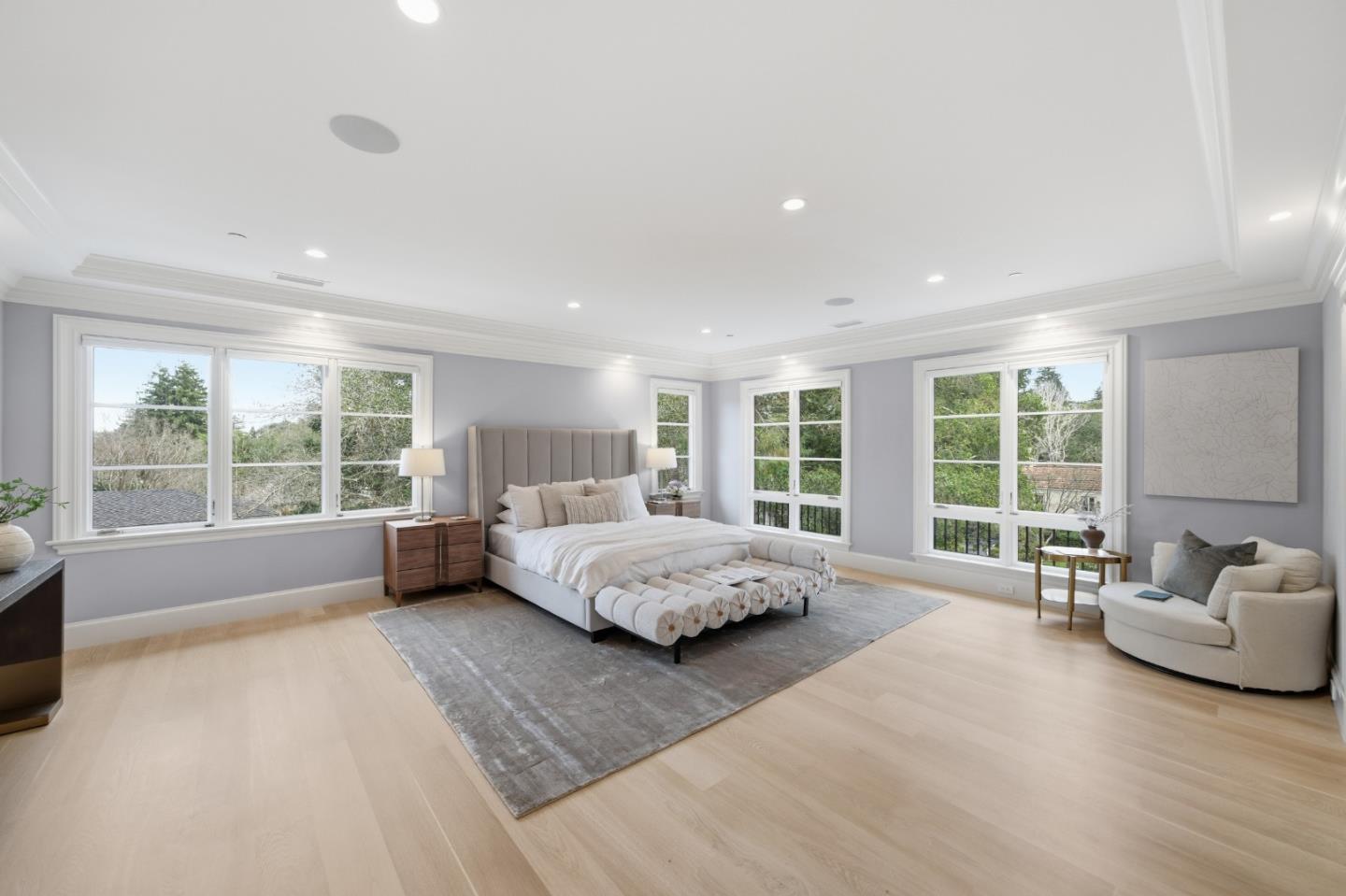 830 Bromfield Road San Mateo, CA 94402 - Photo 34 of 93 a spacious bedroom with a bed and glass window