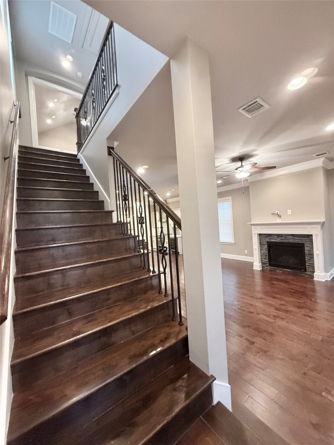 2116 Couch Street Houston, TX 77008 - Photo 17 of 43 a view of entryway and hall with wooden floor