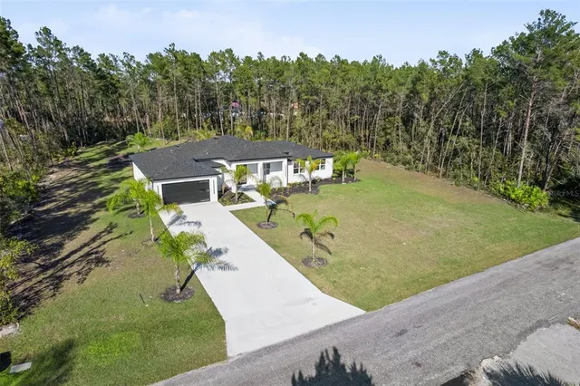an aerial view of a house