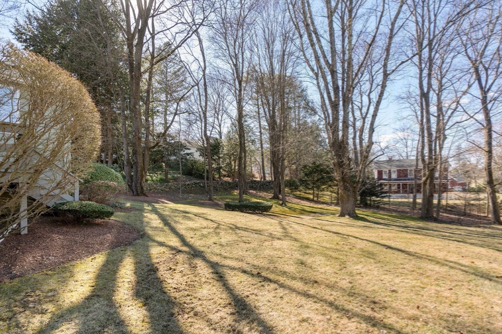 3 Tower Road Lexington, MA 02421 - Photo 37 of 38 a backyard of a house with trees and outdoor space