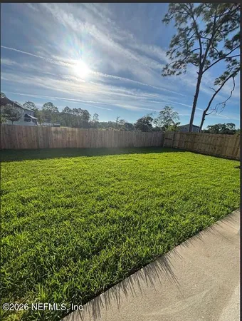 a view of a lush green space
