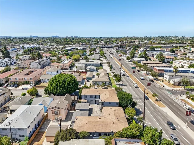 an aerial view of a residential apartment building