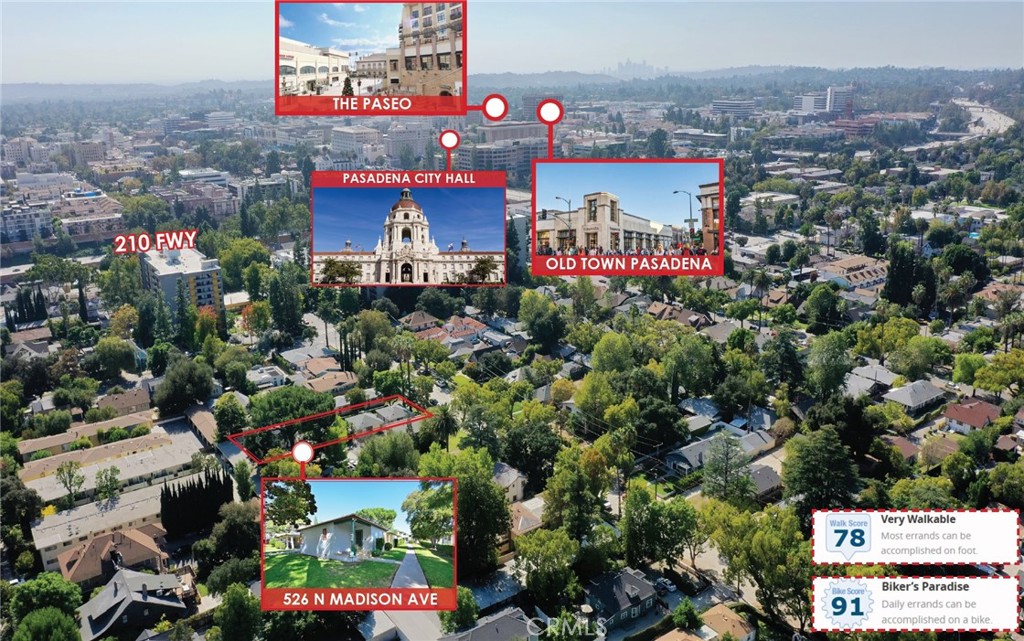 526 North Madison Avenue Pasadena, CA 91101 - Photo 19 of 21 an aerial view of multiple house