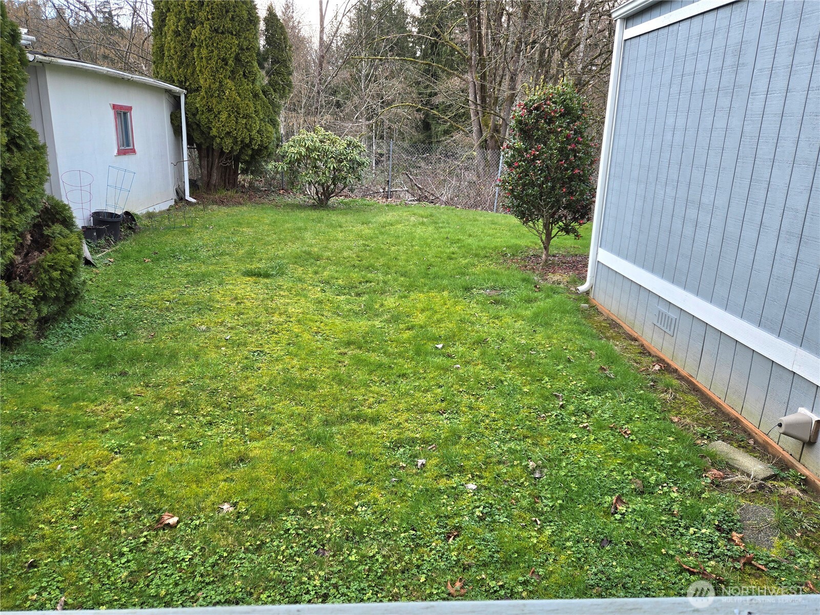 212 Old Owen Road, Unit 43 Sultan, WA 98294 - Photo 8 of 19 a backyard of a house with plants and large tree