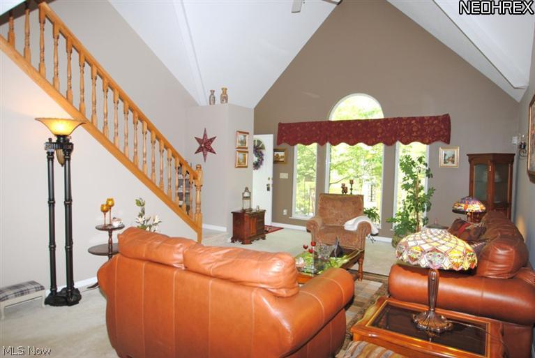 675 Briar Ridge Lane Akron, OH 44313 - Photo 2 of 20 A cathedral ceiling and architectural windows are focal points of the great room.