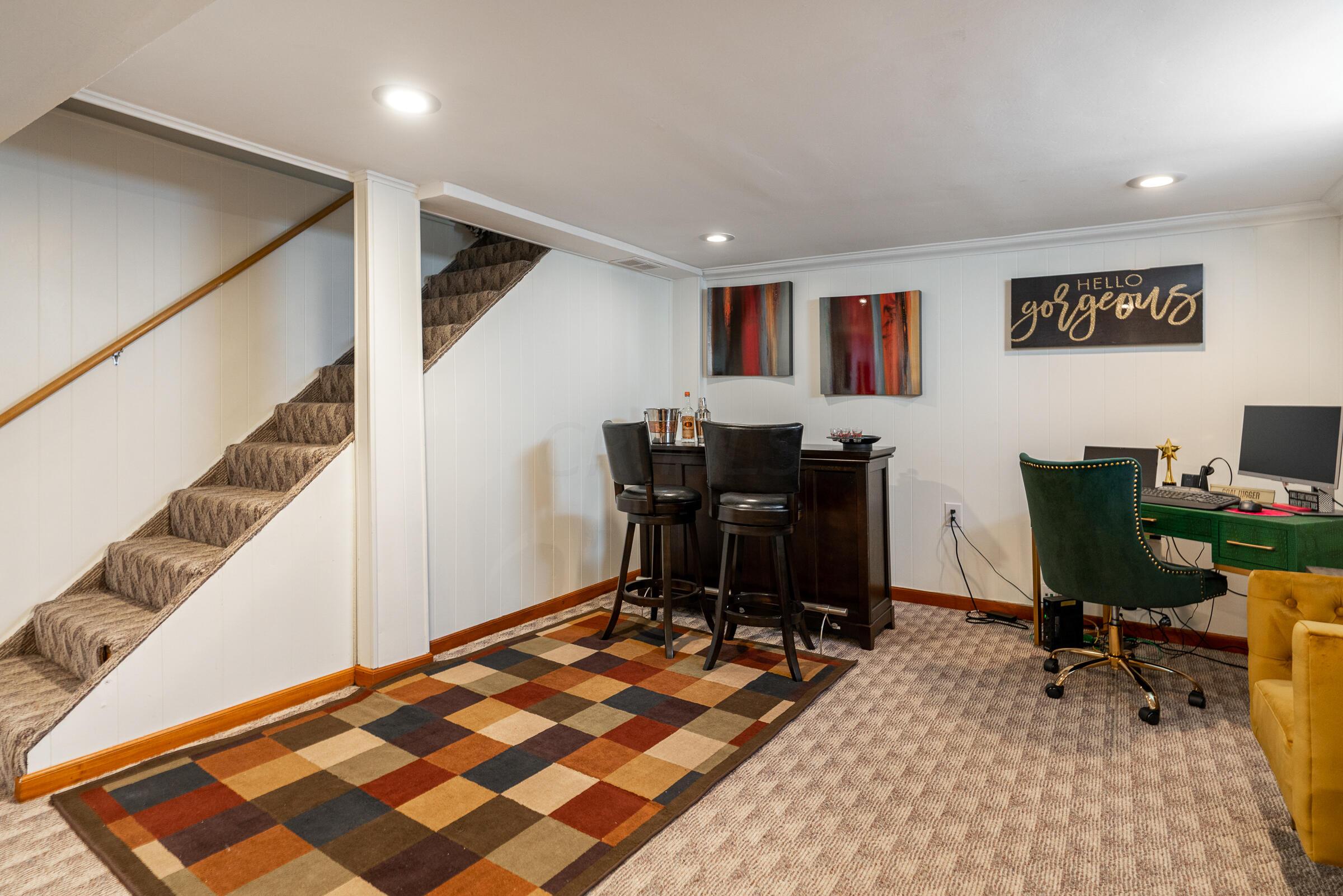 1839 Brookfield Road Columbus, OH 43229 - Photo 21 of 32 Lower-level entertaining area and office with can lighting and crown molding.