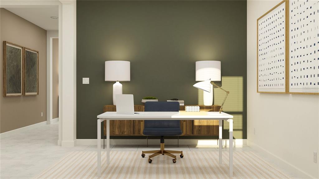 5635 Banyan Bay Road St. Cloud, FL 34771 - Photo 18 of 34 a bedroom with a bed and a lamp on table