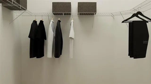 a close view of walk in closet