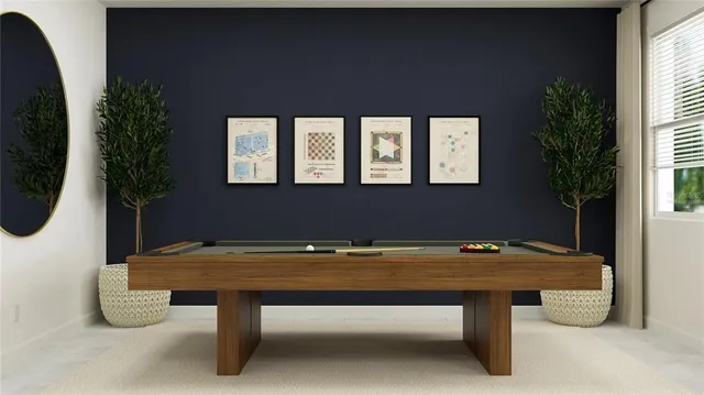 a view of table tennis in a room