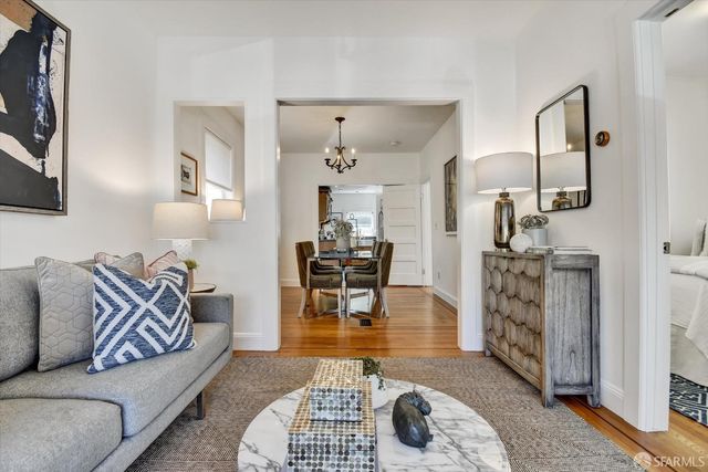 a living room with furniture