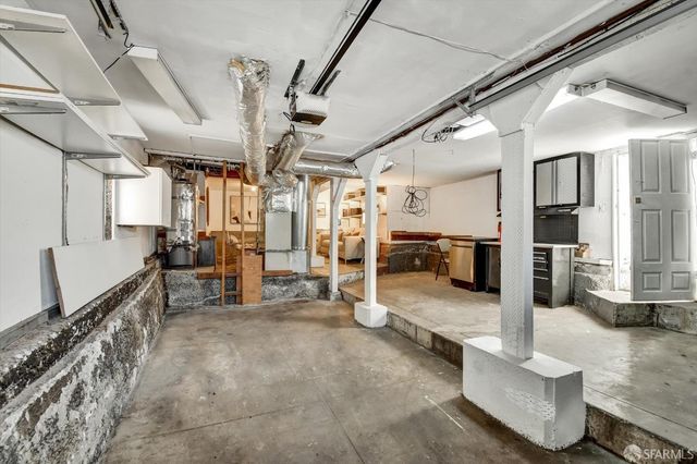 a view of a porch with wooden floor and stairs