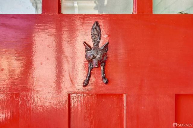 a view of a chandelier with a pot