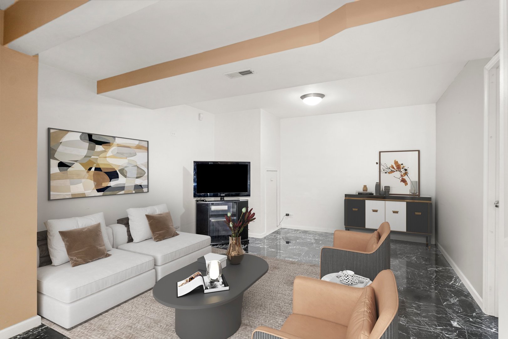 1514 Spring Oaks Drive Joliet, IL 60431 - Photo 23 of 35 a living room with furniture and a flat screen tv