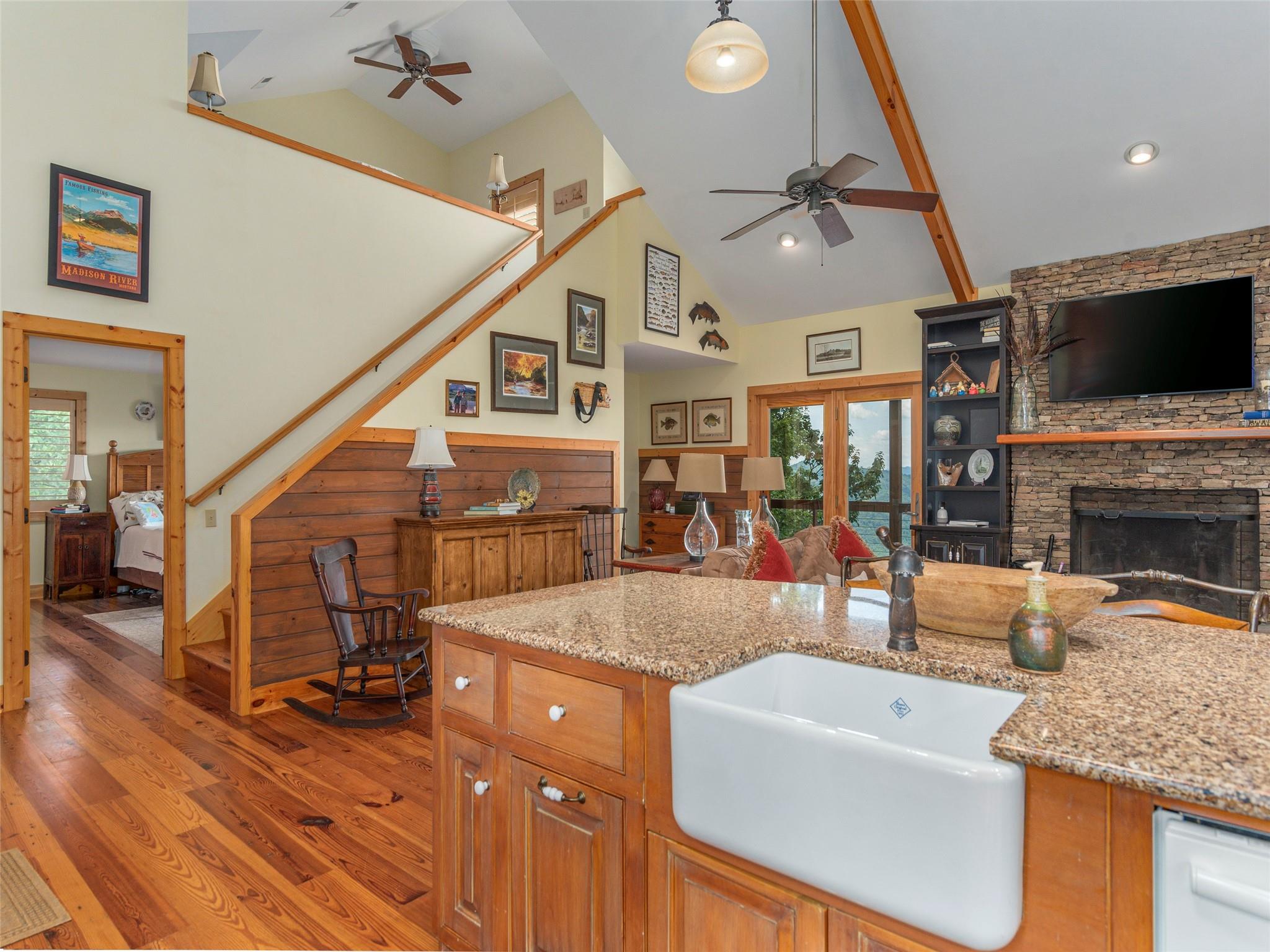 120 Skyridge Drive Clyde, NC 28721 - Photo 14 of 33 a living room with furniture and a flat screen tv