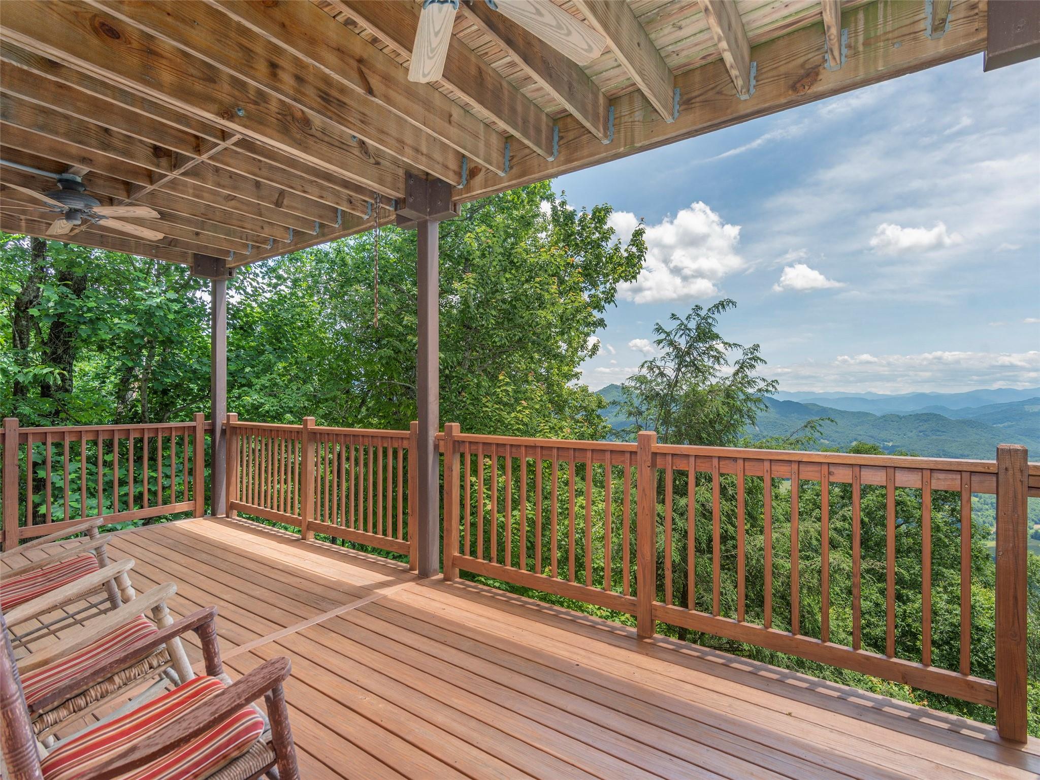 120 Skyridge Drive Clyde, NC 28721 - Photo 30 of 33 a view of a wooden deck