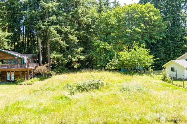 a view of swimming pool with a garden