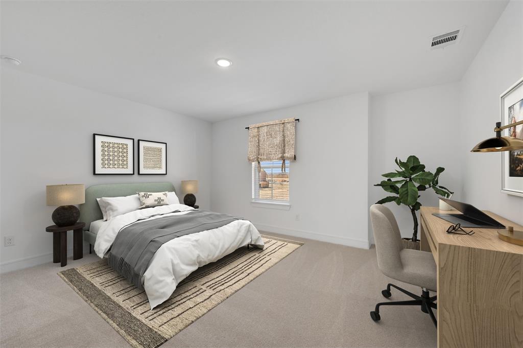 1014 Butterfly Lane Justin, TX 76247 - Photo 24 of 40 a bedroom with a bed and a potted plant