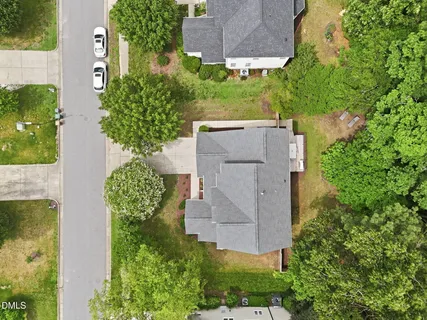 an aerial view of a house