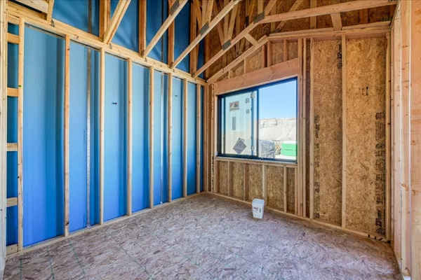 a view of a porch with wooden floor and walls