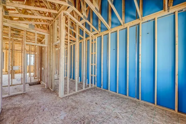 a view of a porch with wooden floor and stairs
