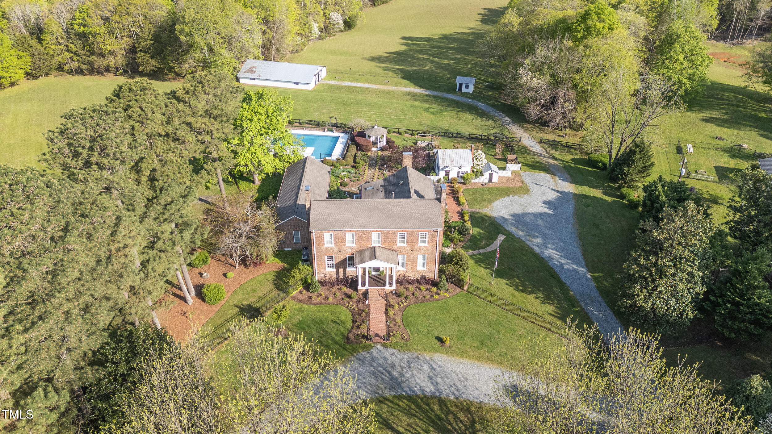 3542 Bason Road Mebane, NC 27302 - Photo 39 of 39 an aerial view of a house with a yard