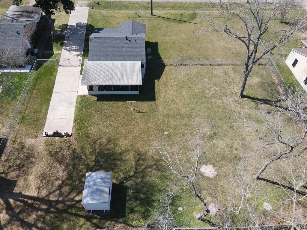 12537 Terrance Street Houston, TX 77085 - Photo 26 of 27 Aerial View of the back yard looking towards the front.