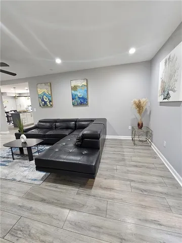 a living room with furniture