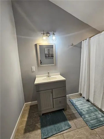 a bathroom with a shower