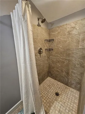 a bathroom with a shower