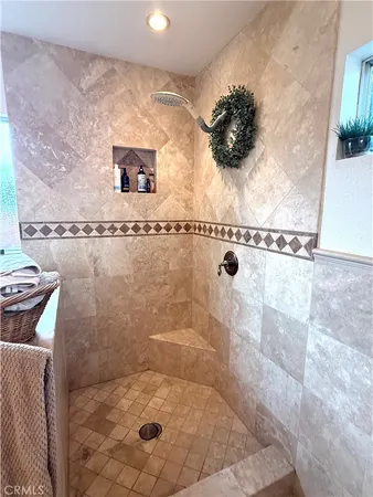 a bathroom with a shower
