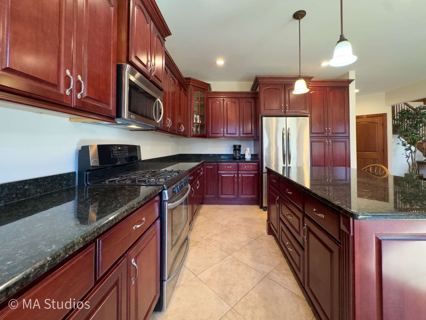 9030 Elm Avenue Burr Ridge, IL 60527 - Photo 23 of 72 a kitchen with stainless steel appliances granite countertop a stove a sink and a refrigerator