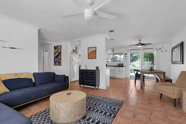 a room with gym equipment and a large window