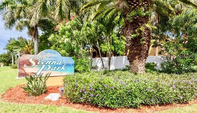a view of a swimming pool and trees in the background
