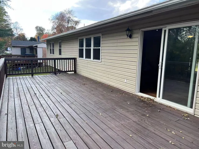 a view of a wooden deck