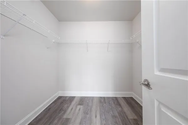 a view of small space with racks on the wall