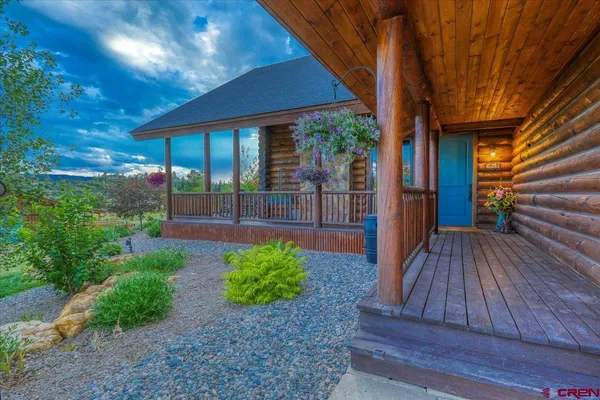 a view of a house with a porch