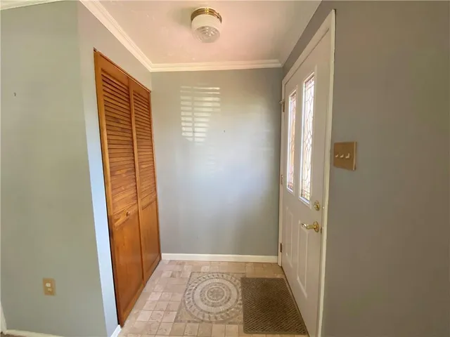 an entryway with a window