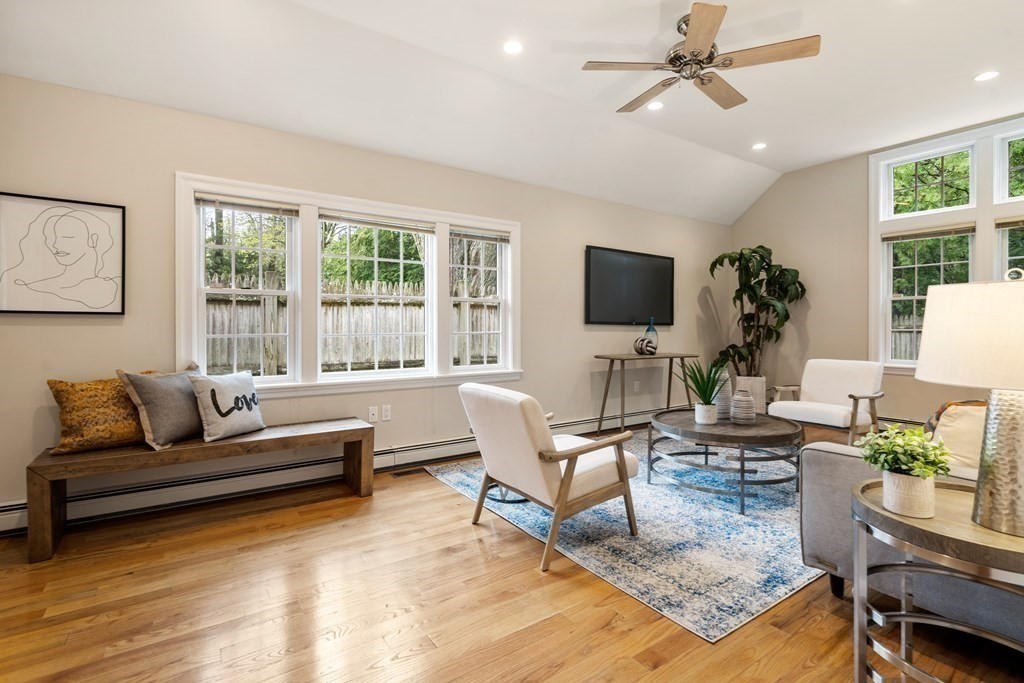 41 Janet Road Newton, MA 02459 - Photo 22 of 37 a living room with furniture and a flat screen tv